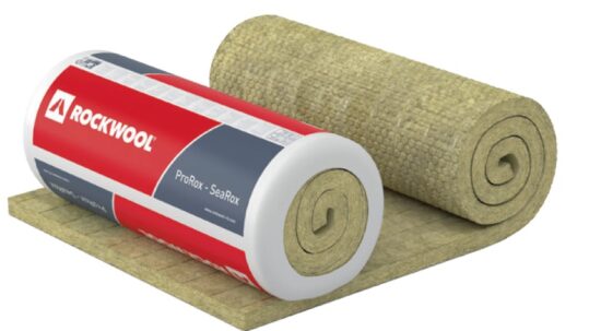 Mata Rockwool ProRox WM 950 80 mm na siatce — rolka 2,5 m2